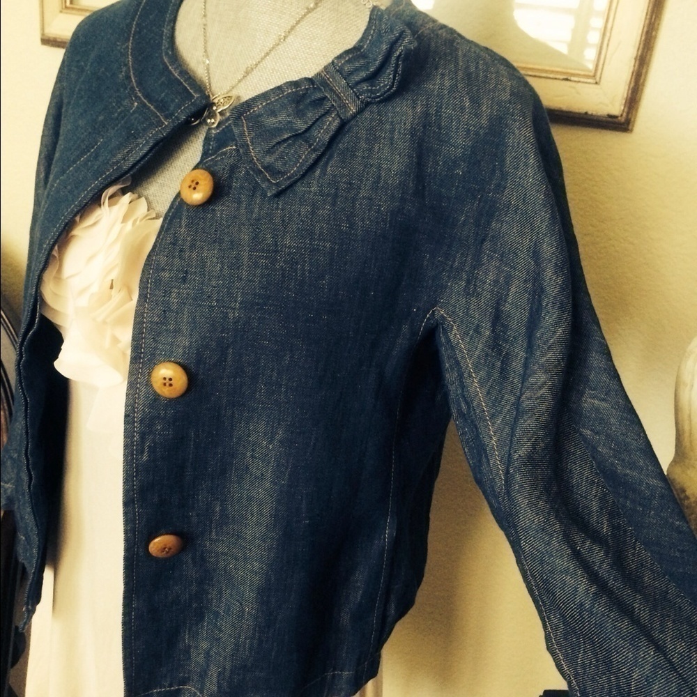 Cute linen demin jacket from Talbots - Picture 2 of 3